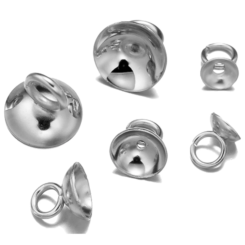 50 Stück Gold Edelstahl Perlen Endkappen Perlen Charms Anhänger Verbinder DIY Ohrringe Halskette Schmuckherstellung Komponenten – Detail 3