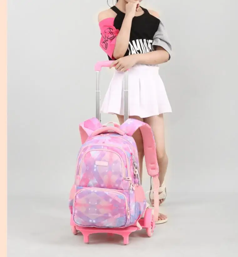 School Trolley Bag School Wheeled Backpack Set for Girls Elementary School Trolley Bag Set 3 pcs with Lunch Bag Pen Bag For Boy