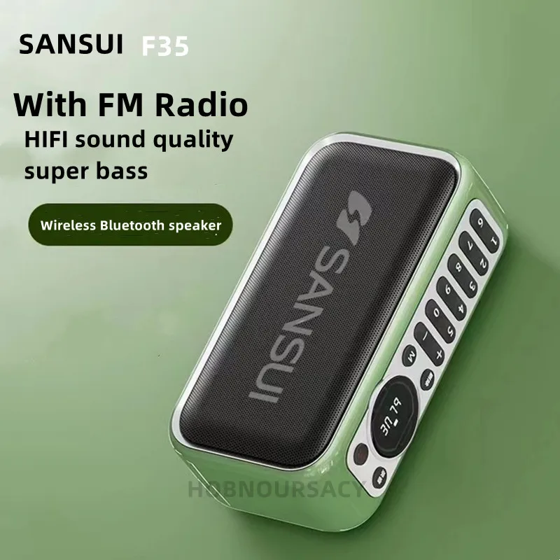 Nuovo Sansui F35 Retro Radio Wireless Bluetooth Speaker Insert Card Mini Plug In Walkman Music Player Subwoofer Stereo Portatile