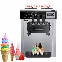 Machine à glaces commerciale automatique de table 20-22L/h, 3 saveurs, pour yaourts et glaces molles, prix professionnel 1