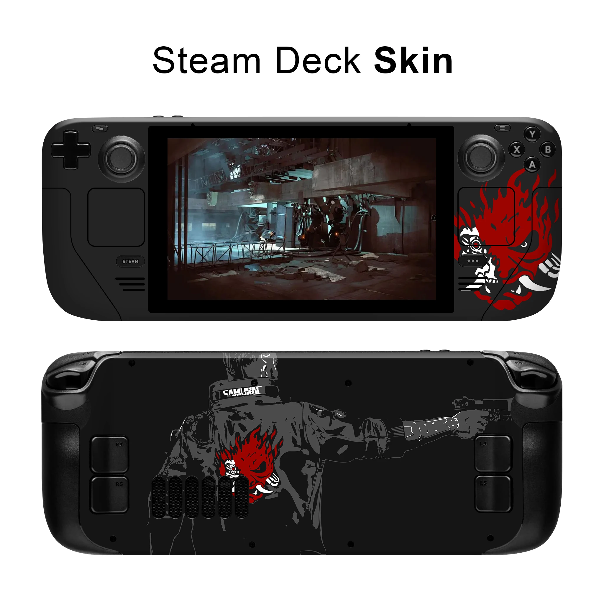 Vinile Cyberpunk Skin Per Console Steam Deck Set Completo Decalcomania Protettiva Copertura Avvolgente Per Console Valvole Adesivi Premium