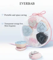 Everbab 6PCS Bow Series Mini Thumb Powder Puff Set Little Finger Air Cushion Puff Concealer Blush Cute Makeup Tool 2
