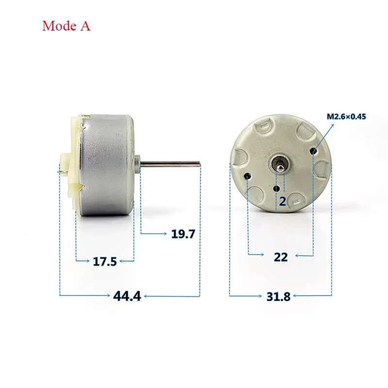 마이크로 500 롱 샤프트 DC 모터 6V 9V 12V 금속 브러시 미니 32mm 원형 스핀들 DIY 자동 분무기 알람 라이트 스위퍼용