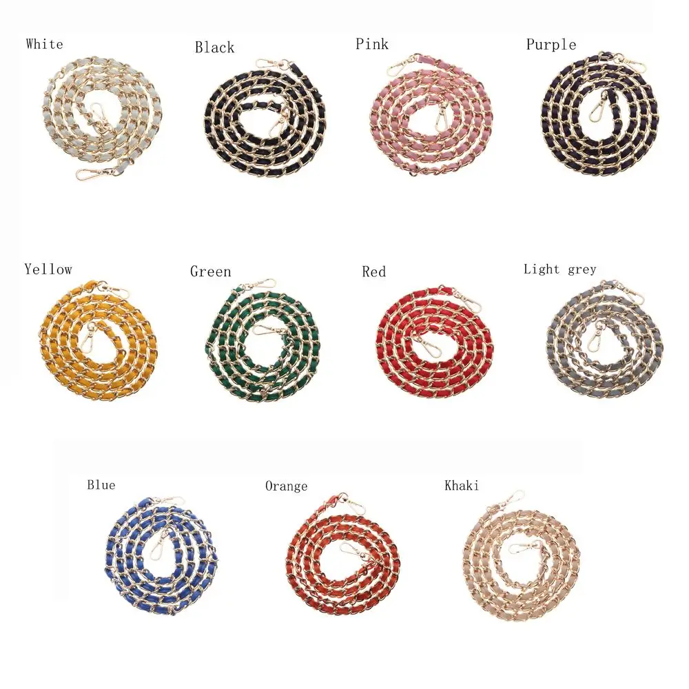 120cm Purse Chain Strap Crossbody Handbag Chains Replacement Leather Shoulder Bag Chain Straps DIY Women Girl Bag Part Accessory