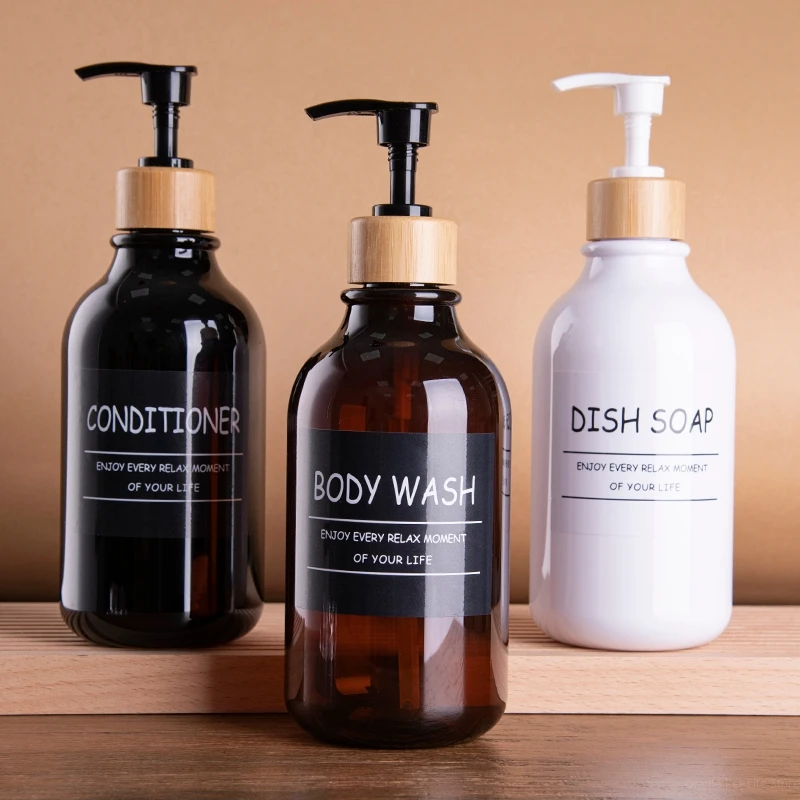 Soap Dispenser Reusable Hand Pump Dispenser Bottle Refillable Plastic Bottles Shampoo Shower Gel Lotion Liquid Empty Container