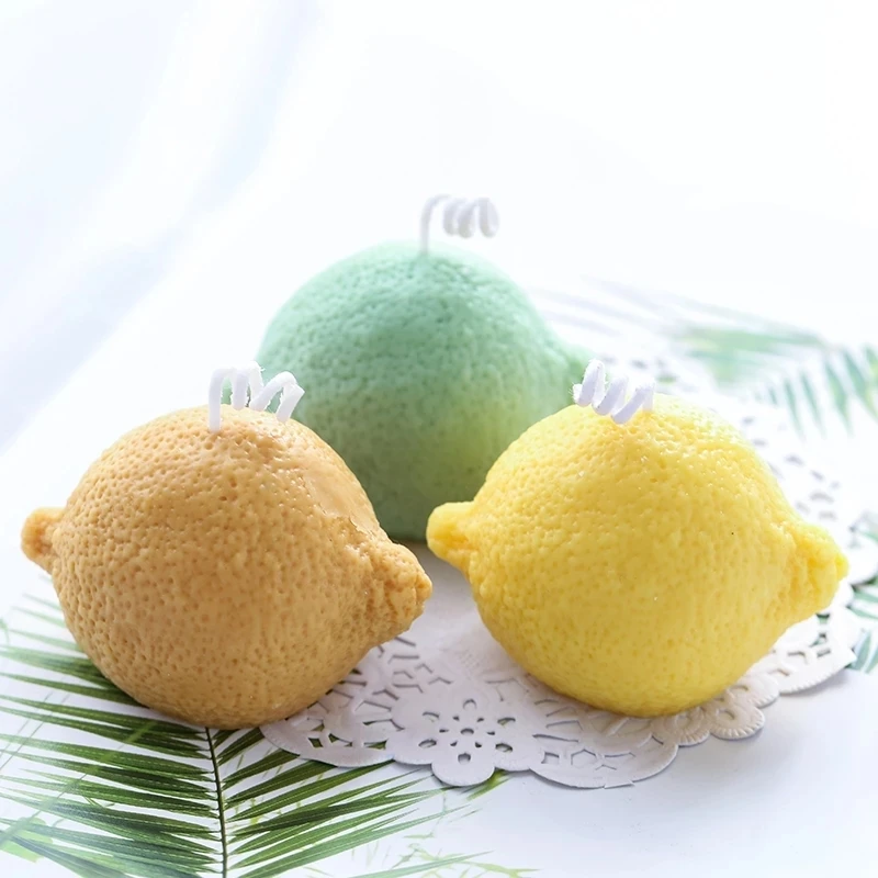 Creative 3D Lemon Scented Candle Silicone Resin Soap Fruit Cake baking Mold Handmade Tools for Plaster Home Decoration