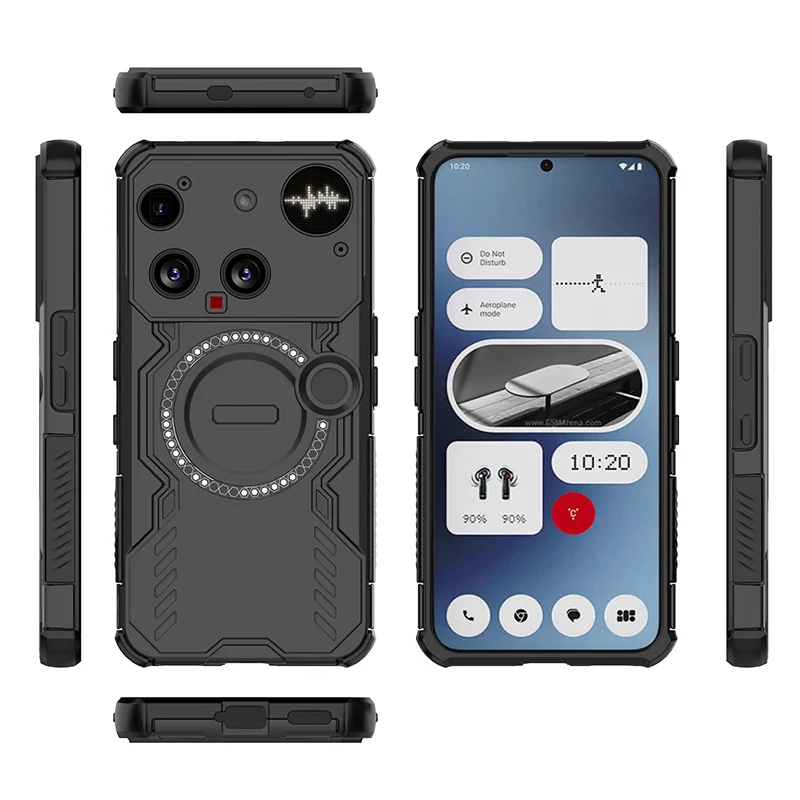 Mecha Heat Dissipation Phone Case with Air Cushion Anti-Drop Protection & Magnetic Grip