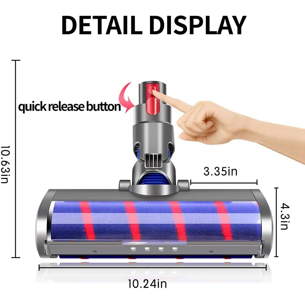 Vacuum Replacement Head, Dyson V8 Animal Cordless Stick Vacuum Cleaner,  Hardwood Floor Attachment with Quick-Release for V7, V8, V10, V11 Vacuum