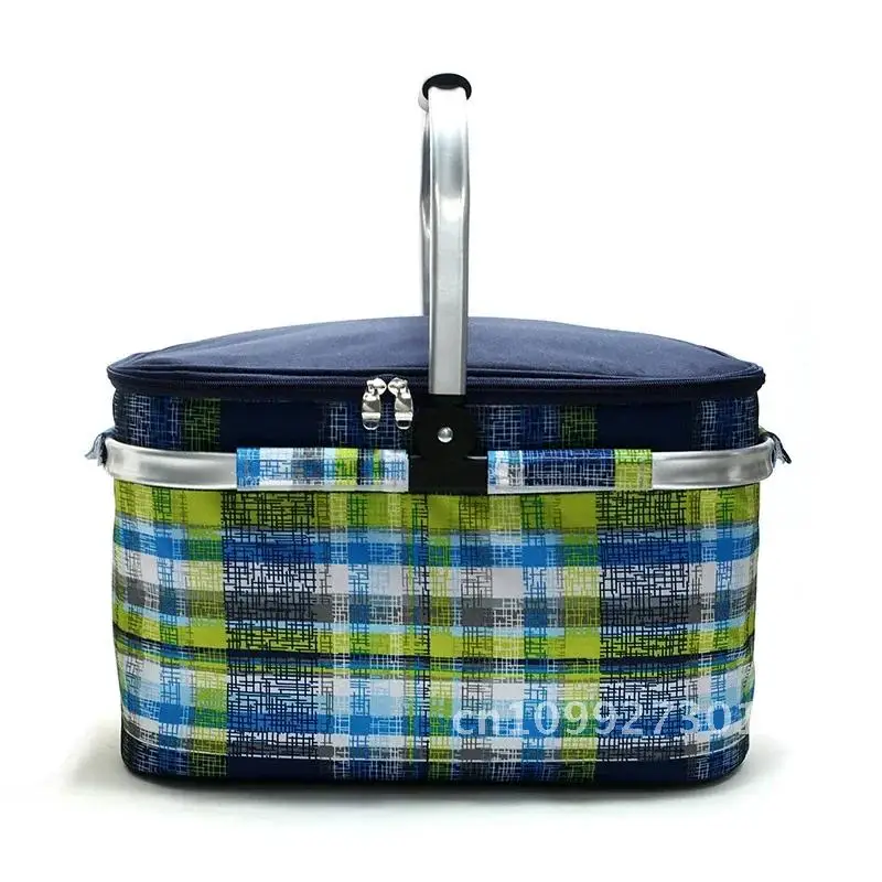 Big Capacity Camping Picnic Bag Portable Hike Gear Folding Waterproof Suitcase Insulated Lunch Cool Storage Basket Food Thermal