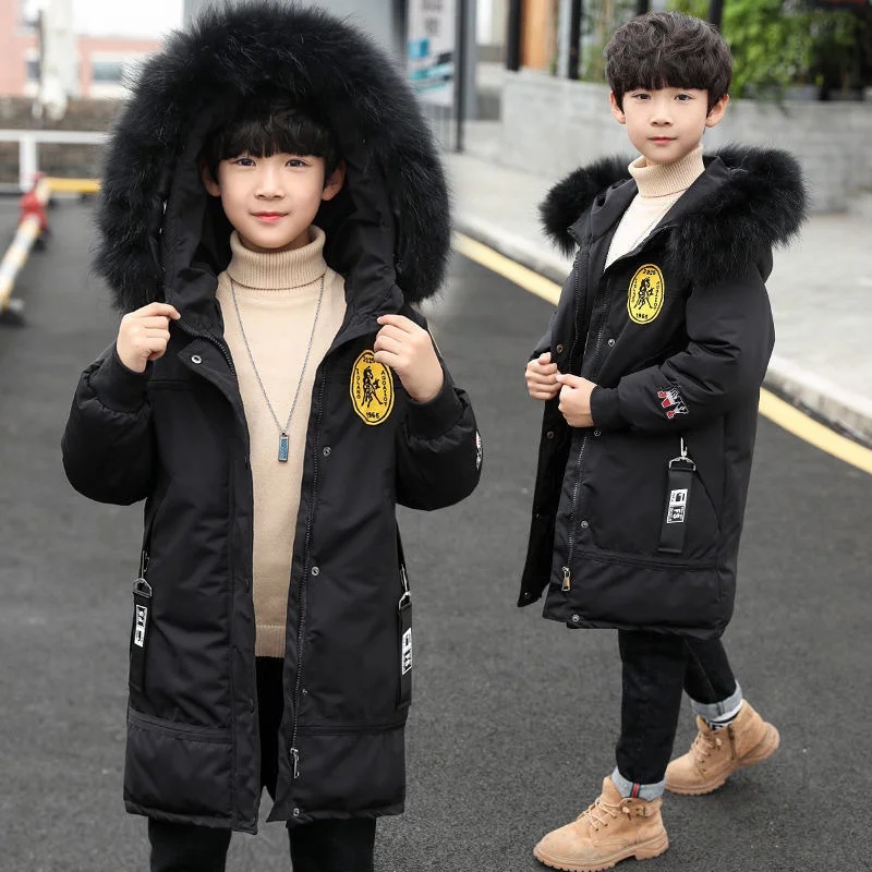 Teenager Overcoat Thicken Zipper Clothing Hooded Children Outerwear Boys Winter Windproof Coat New Cotton Warm Kids Jacket