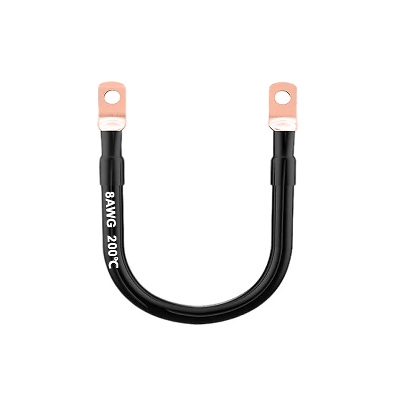 자동차 배터리 연결 라인 케이블, 8 AWG 소프트 실리콘 주석 도금 구리 와이어, M6, M8, M10, 인버터 자동차 태양열 연결, 2 개