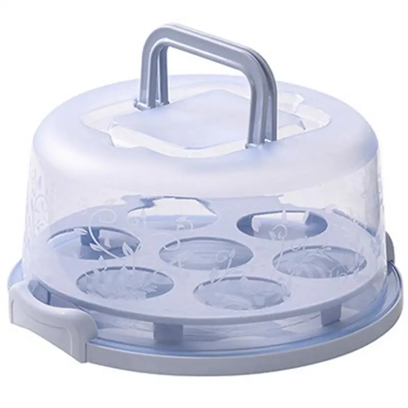 

Портативный держатель для торта, переноска для тортов с 7 отделениями, переноска для кексов с ручкой и крышкой для тортов, портативный контейнер для хранения кексов