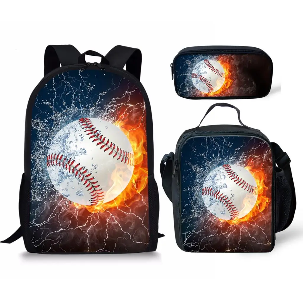 

Модный Молодежный спортивный мяч с 3D принтом, 3 шт./комплект, студенческие дорожные сумки, рюкзак для ноутбука, сумка для обеда, ранцы