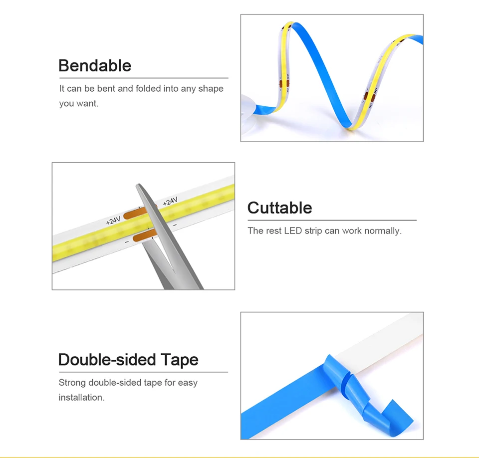 Description Picture 4 of itemWireless RF PIR Motion Sensor Switch 24V COB LED Strip Light Under Cabinet Lamp  DIY Stair Bed Corridor Cabinet Decor Lighting