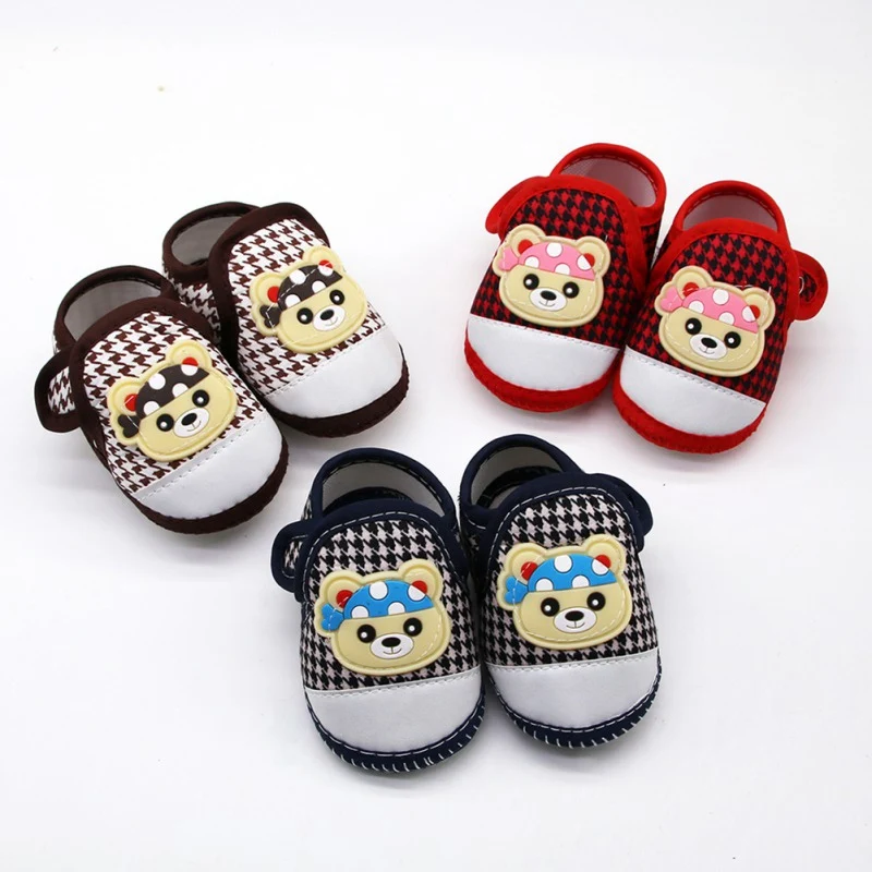 

Baby Boys Girls Walking Shoes Spring Autumn Newborn Cartoon Bear First Walkers Infants Toddlers Soft Sole Anti-slip Crib Shoes