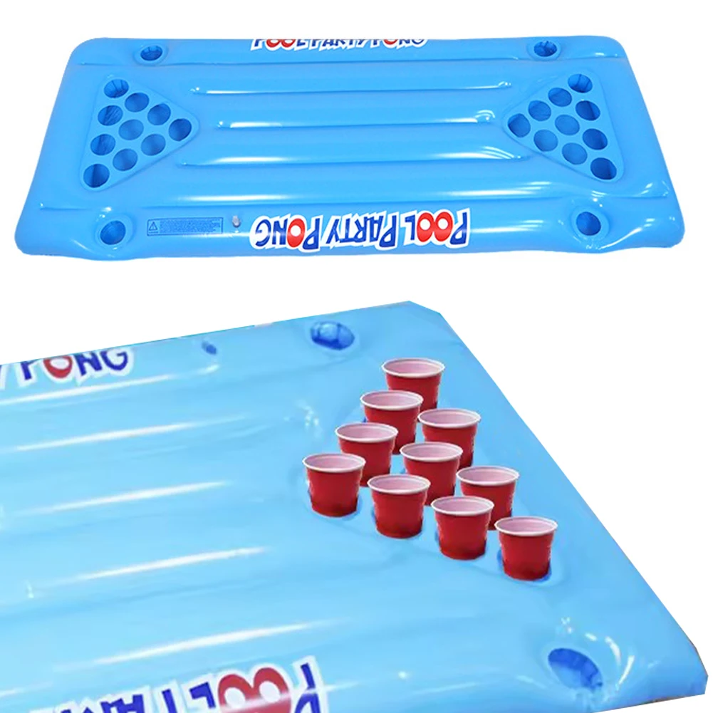 Fun Pool Party Game Table Summer Pool Party Decorations Inflatable Pool Pong Table Pool Games for Adults and Family