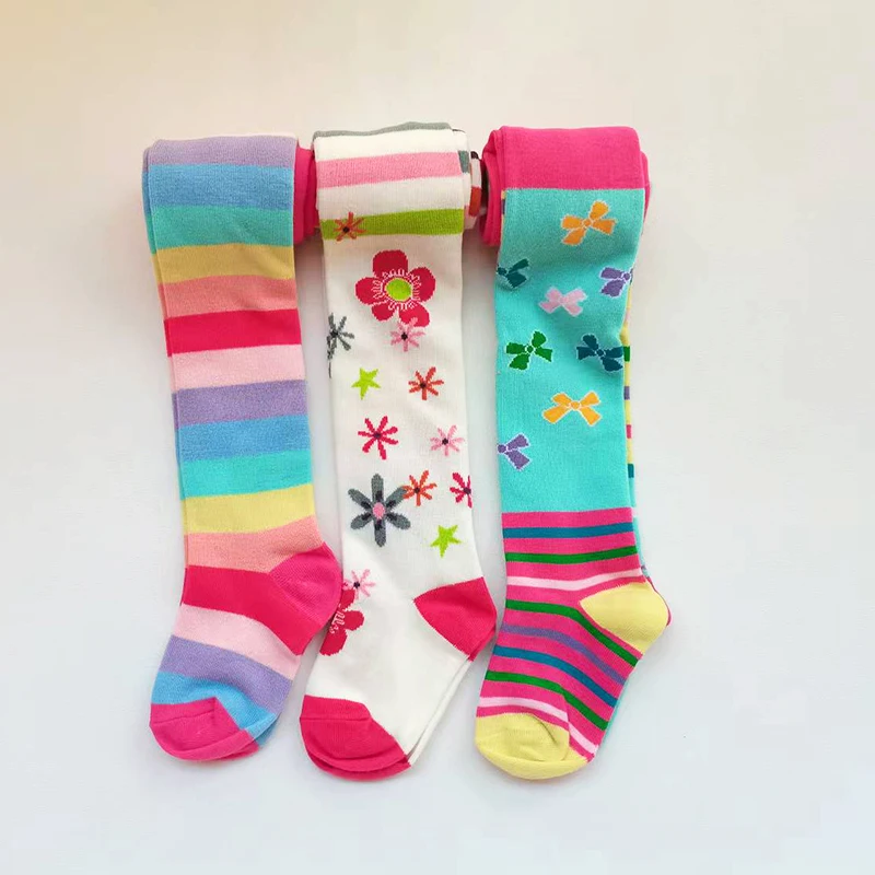 3PCS Girls Plaid Tights Kids Stockings Spring Autumn Christmas Baby Girl Floral Clothes Striped Tights for Girls Pantyhose kids pantyhose ballet tights