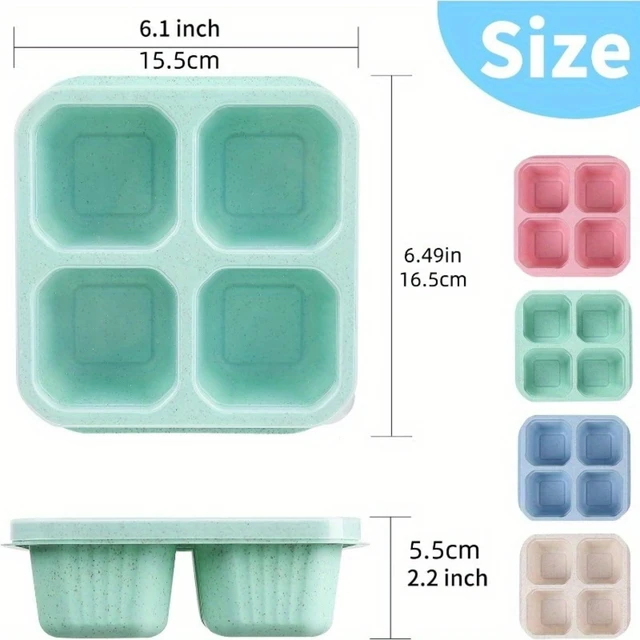 5pcs Wheat Straw Lunch Box Snack Compartment Box Nuts Candy Sealed Box Small Food Cake Fruit Refrigerator Fresh-keeping Box 4