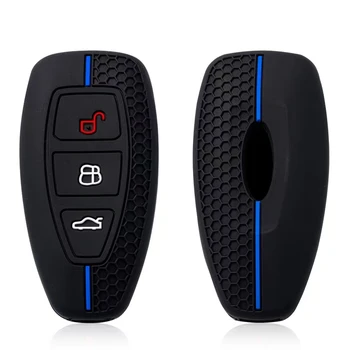 Confezione di chiavi per auto per Ford ST Line Fiesta Focus Mondeo Ecosport Kuga Puma Edge Fuga Accessori per custodie per chiavi per auto in silicone metallico