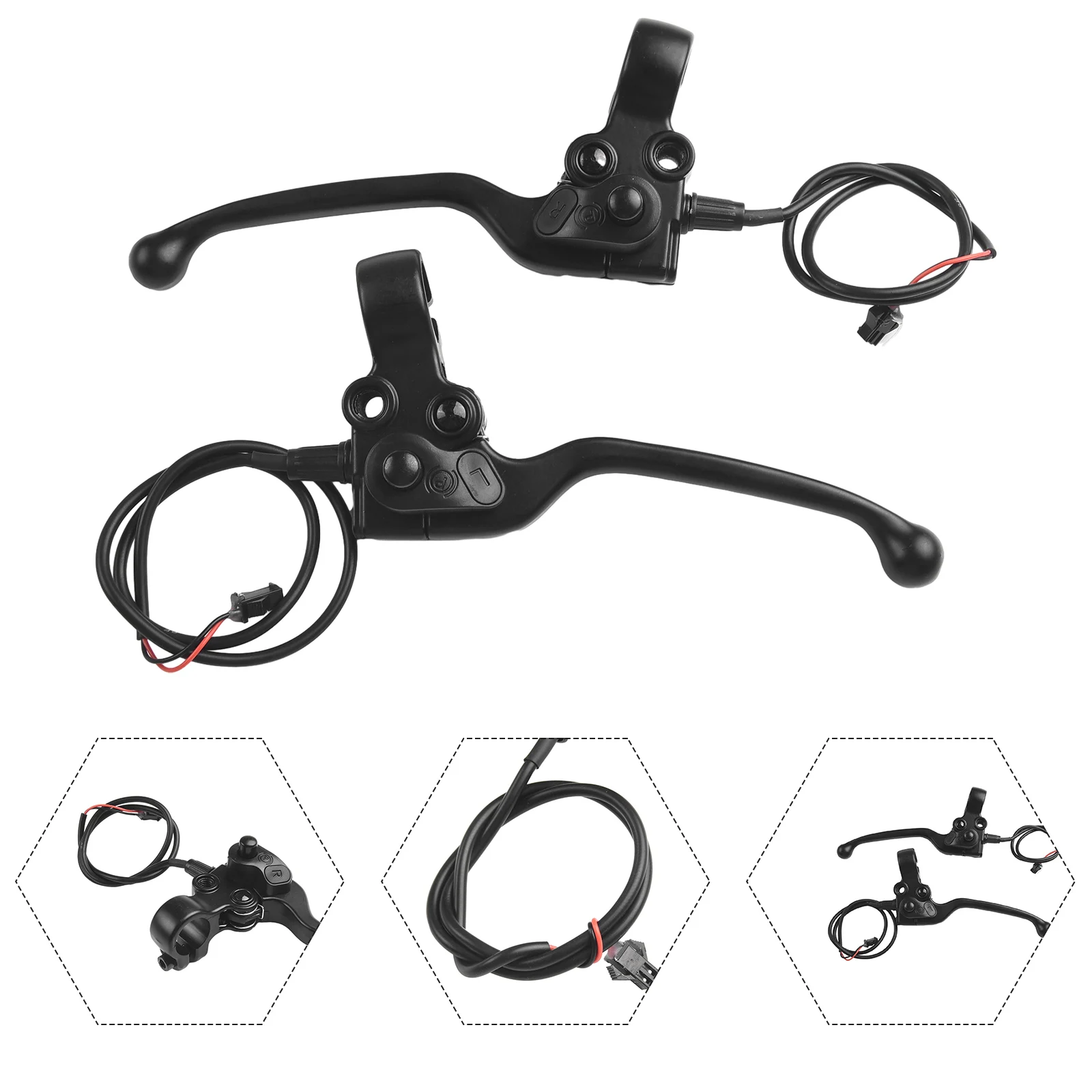 

Mechanical Bike Brake Levers E-bike 1 Pair Black Electric Bicycle Part High Quality Brand New Durable And Practical