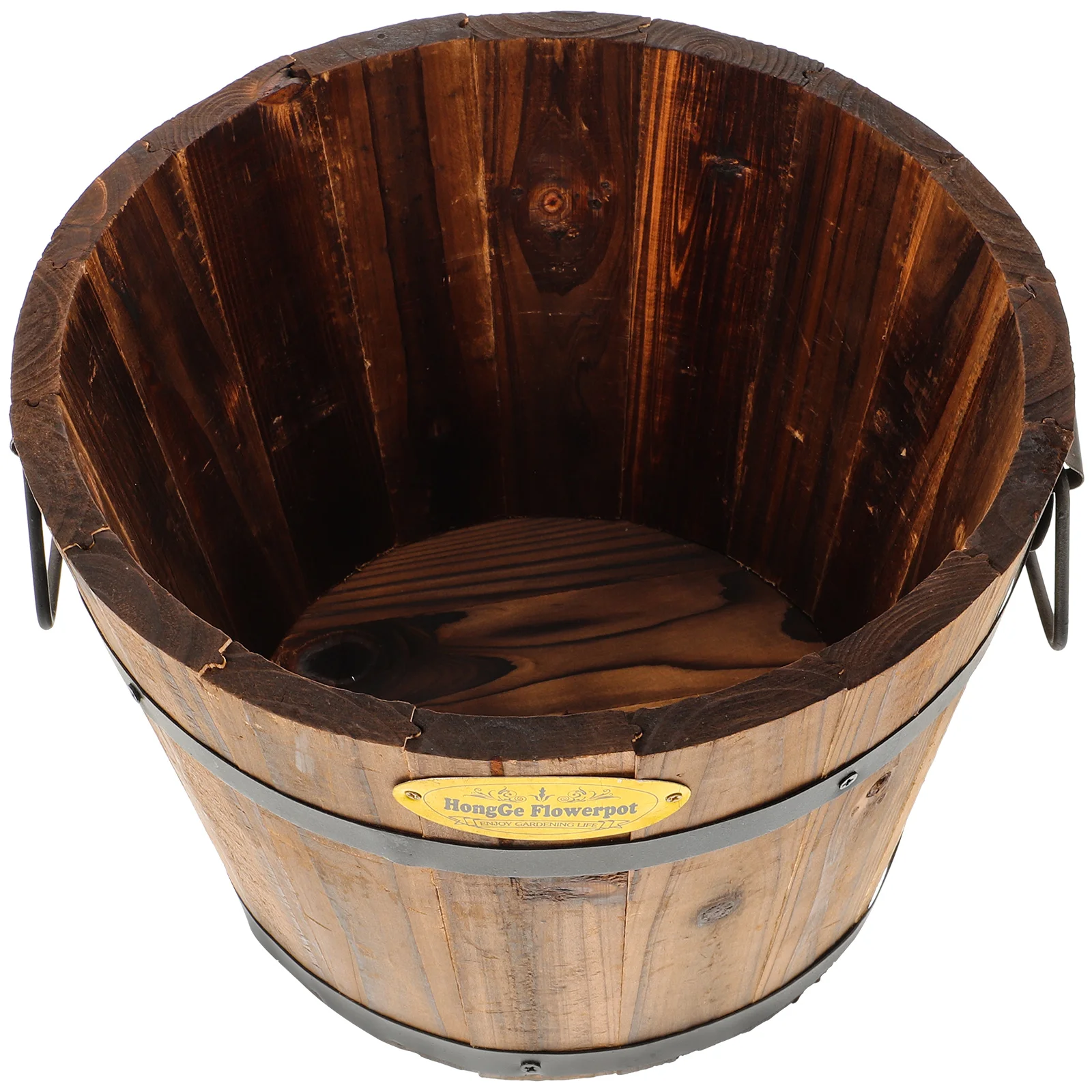 

Sealing Pot Large Outdoor Rustic Wooden Flower Bucket Decorative Flower Pot Planter Gardening Pot Farmhouse Vase Plant
