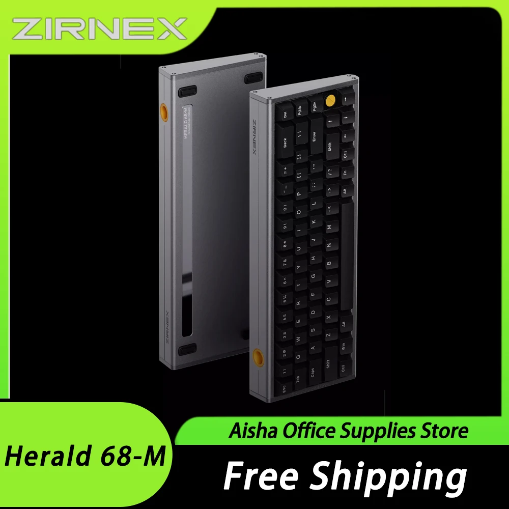 ZIRNEX Herald68-M 기계식 키보드, 알루미늄 합금, RGB 8000hz 마그네틱 스위치, 유선 게임용 키보드, PC 게이머 액세서리, Win