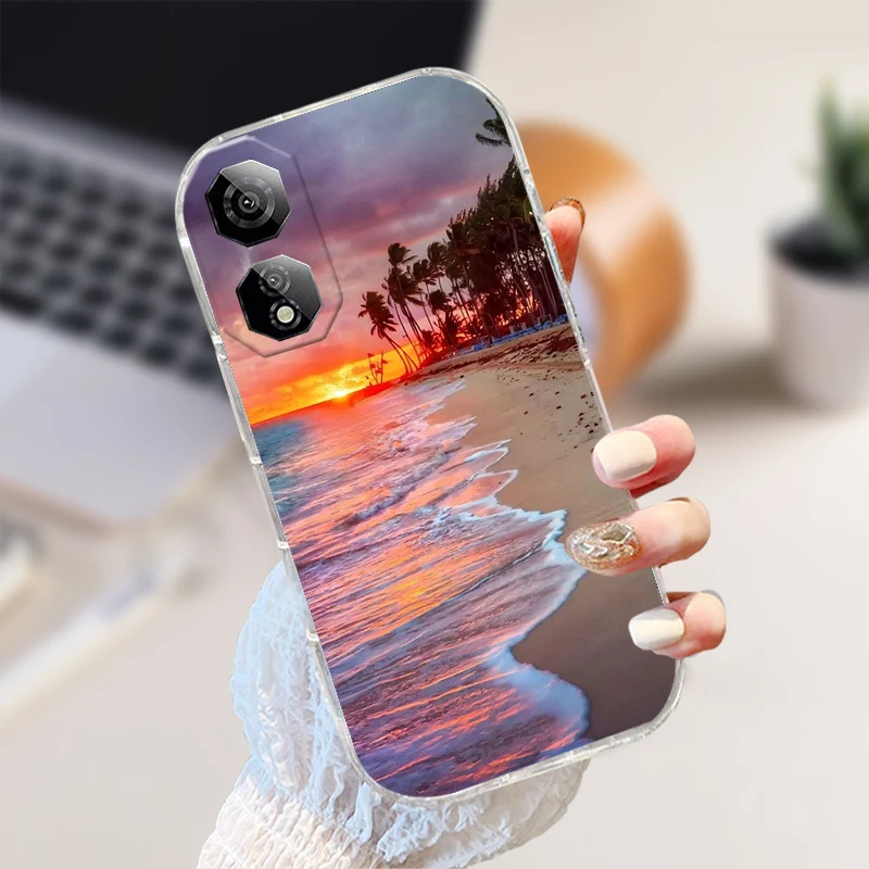 Shockproof Clear Silicone TPU Phone Case with Cute Animal Design