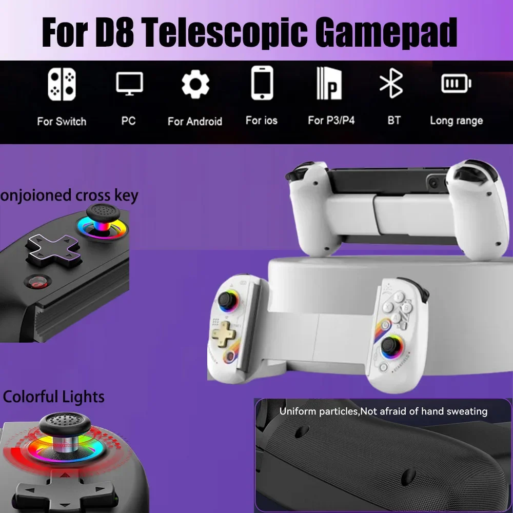 

BSP D8 RGB tablet Controller Wireless handle gamepad 8bitdo For Switch game Bluetooth stretching Joystick For P3 P4 Android IOS