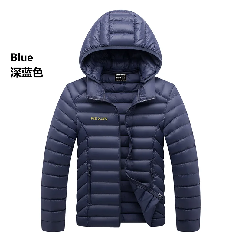 New Fisherman Down Jacket Men Winter Outdoor Fishing Warm Coat Thickened Hooded Long-sleeved Fishing Jacket Plus Size 6XL