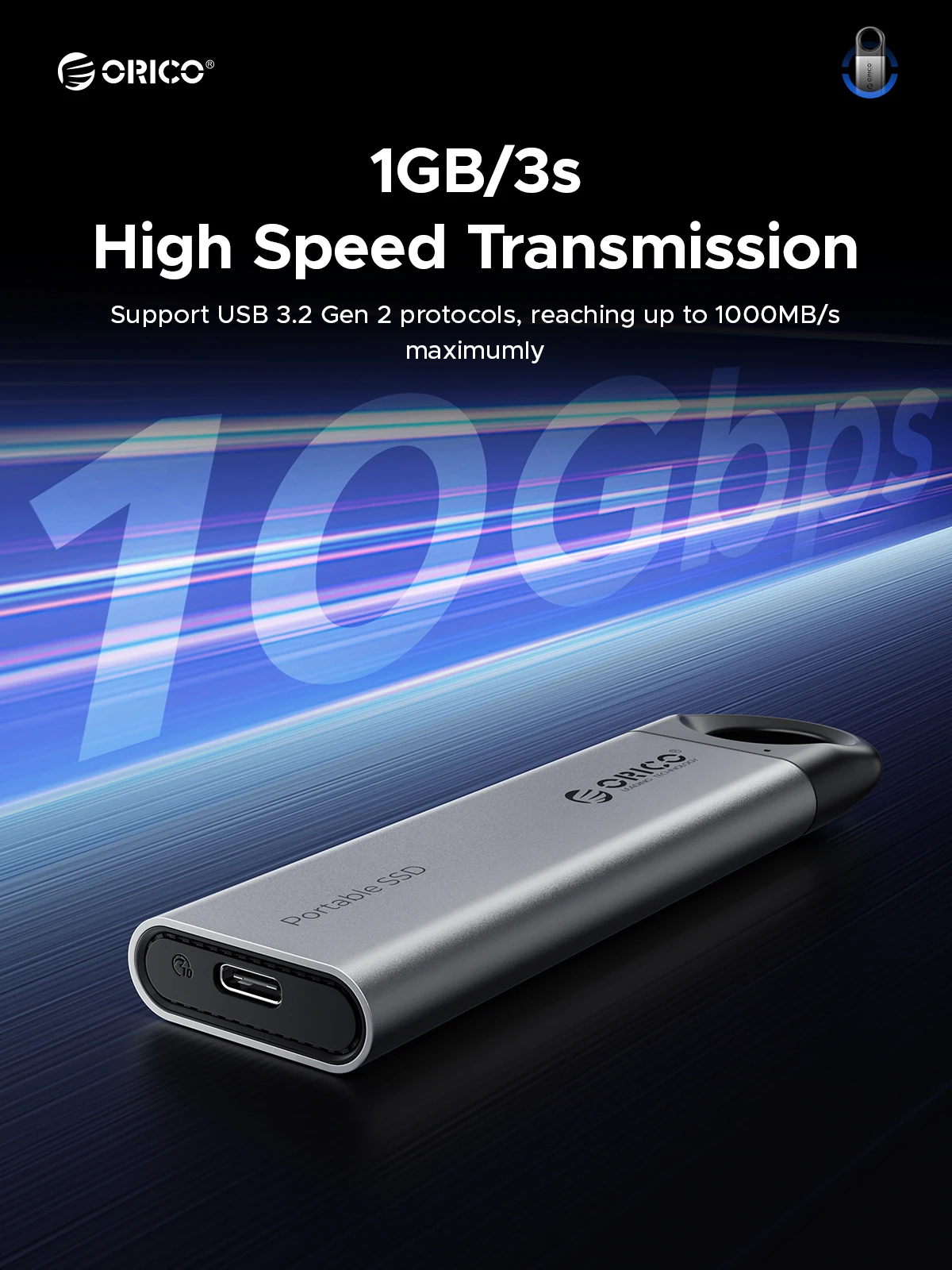 ORICO C10 Portable SSD External Hard Drive USB3.2 Type-C