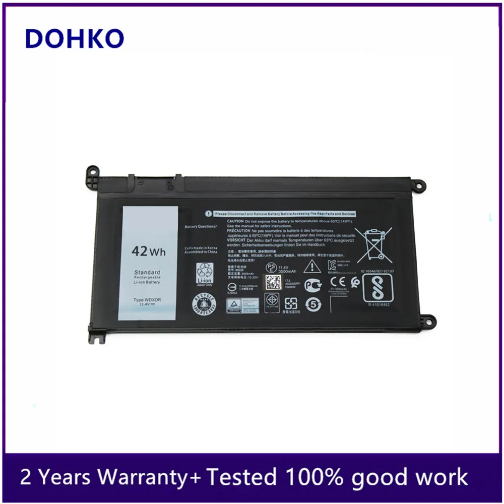 

New High Quality 11.4V 42Wh WDXOR Battery WDX0R For Dell Inspiron 13 14 15 17 5000 7000 P69G001 5378 5379 5770 5570 P69G 5471