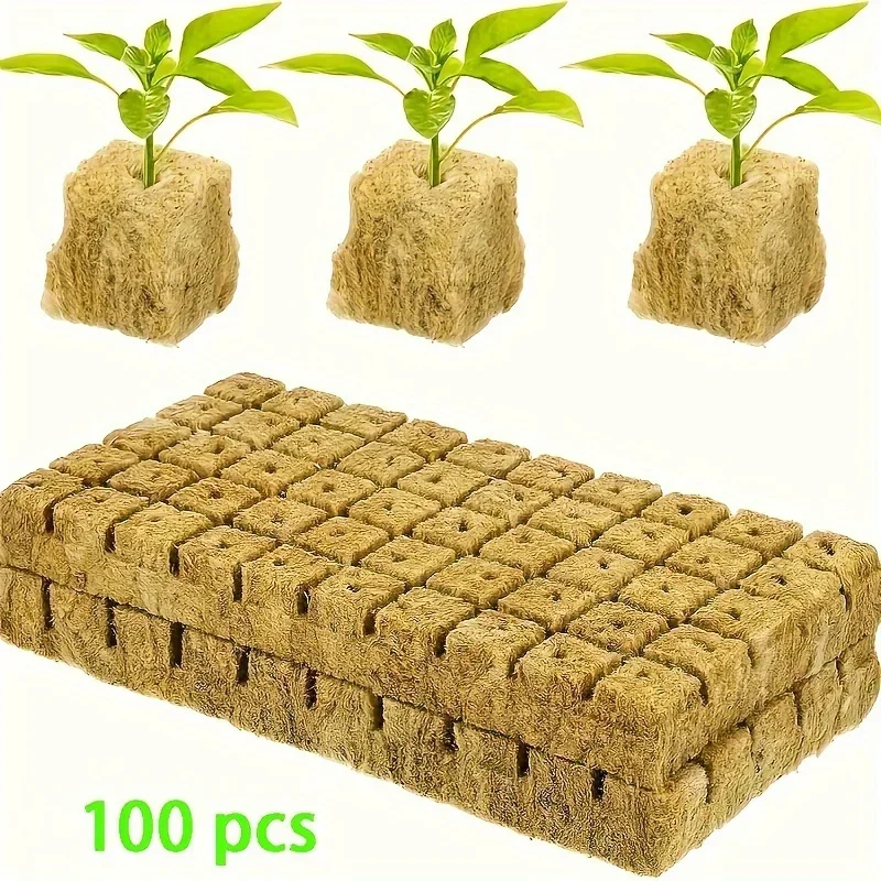 Hydroponic Growing Blocks Set of 100 for Nurture-Aeration Felt Plant Growth Blocks-Gardening Upgrade Essentials