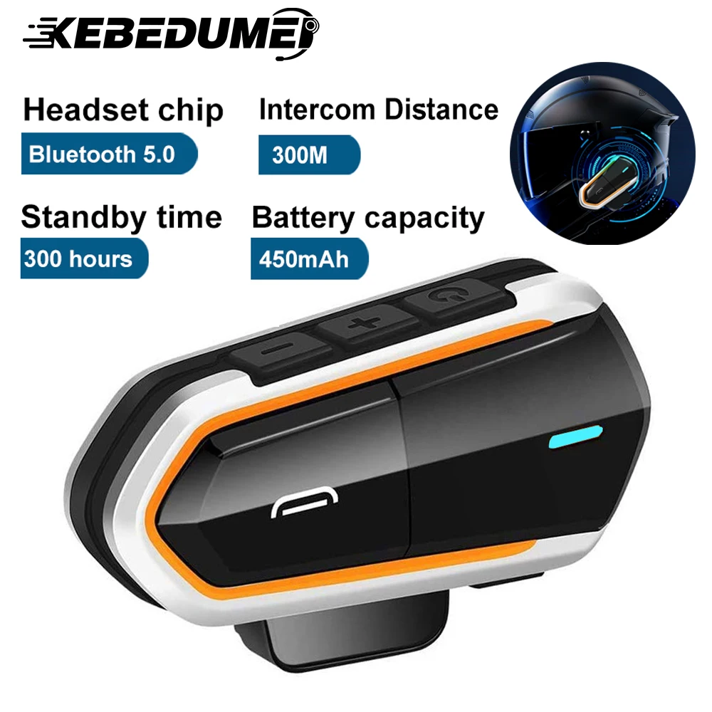 

Bluetooth Motorcycle Helmet Intercom Headset For 2 Rider Noice Reduction Handsfree Call Kit With FM Radio Helmet Moto accesorios