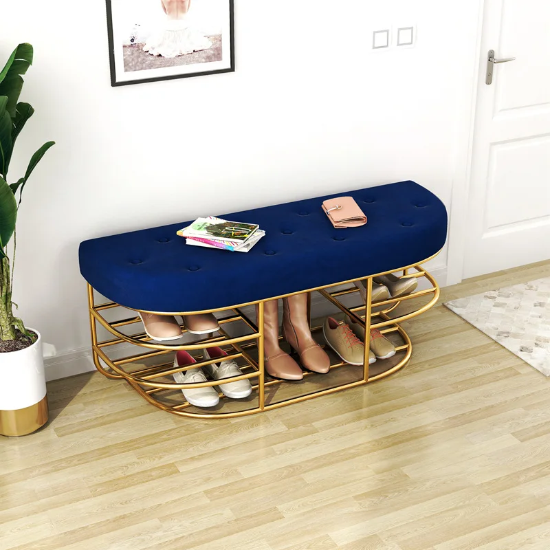 

Fabric Living Room Hotel Shoe Changing Stools for Home Furniture Hallway Porch Shoe Rack Bedroom Dormitory Leisure Ottoman Bench