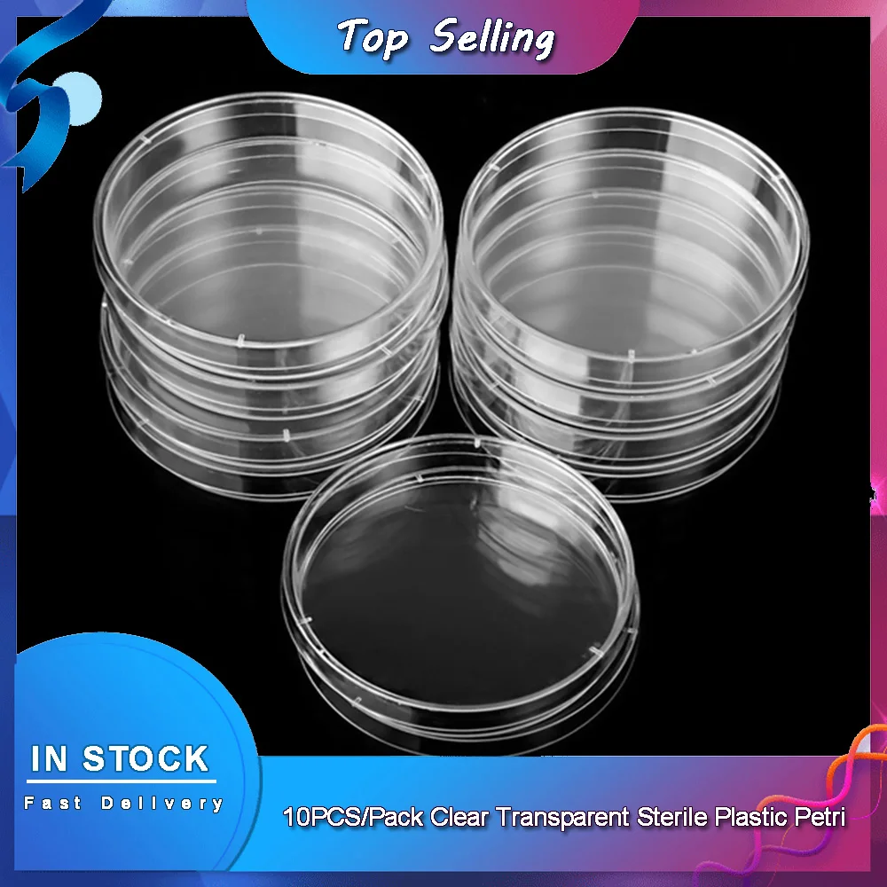 

10PCS/Pack Clear Transparent Sterile Plastic Petri Dishes With Cover Plate Dish Laboratory Tissue Supplies 20 Innate