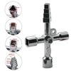 4in1 Silver Key Wrench Electrical Elevator Control Cabinet Valve Inner Triangle Quadrangle Screwdriver Tool Set 5