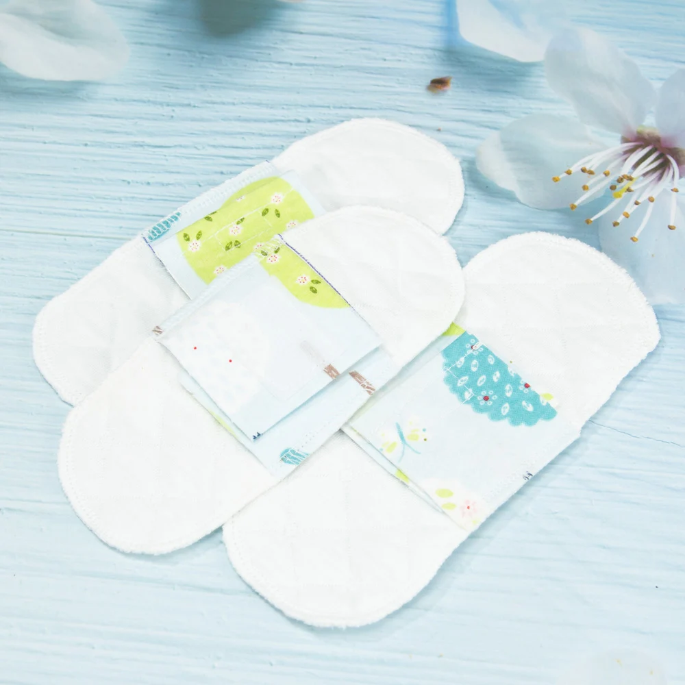 2Pcs/lot Reusable Sanitary Pads Washable Menstrual Pads Cotton Pad Cloth Soft Panty Liner Women Napkin Feminine Hygiene 190mm