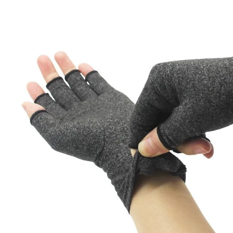 2 Pairs Arthritis Gloves Fingerless Compression Gloves Women Men for RSI,Carpal Tunnel, Rheumatoid, Tendonitis 5