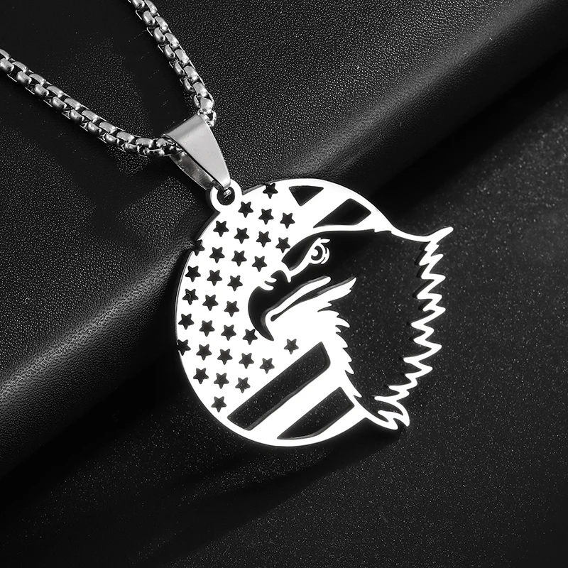 

Exquisite Stainless Steel American Domineering Nordic Eagle Animal Pendant Necklace Men's Trendy Jewelry