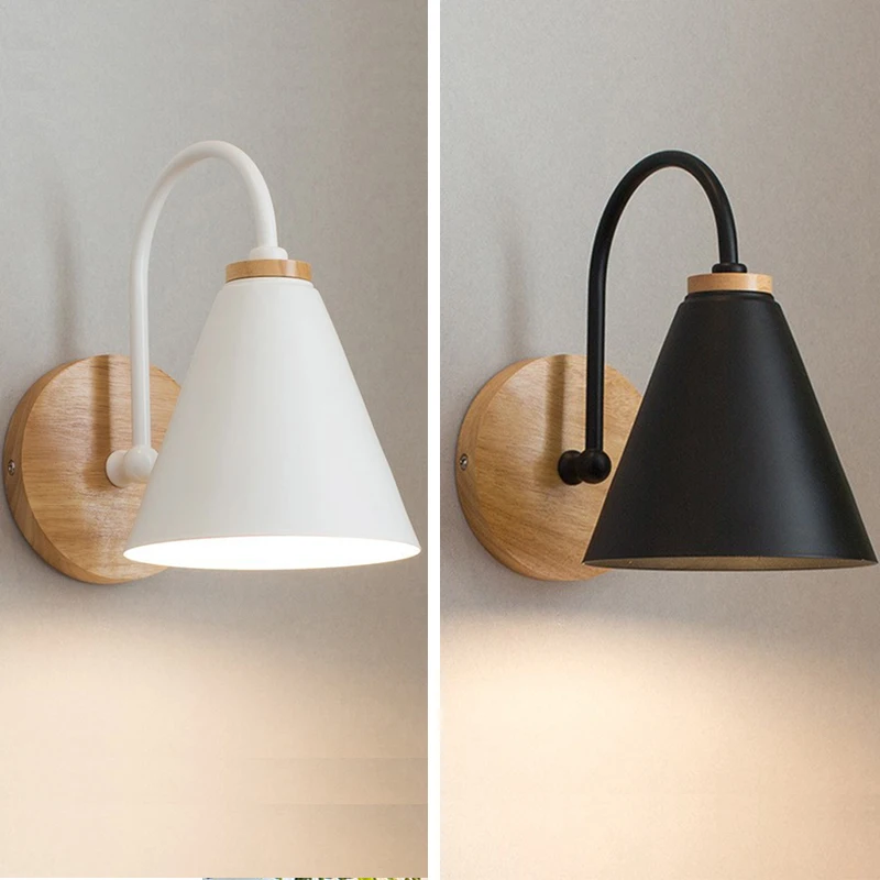 

Настенный светильник Macaron E27, скандинавские Настенные светильники из твердой древесины, современные прикроватные светильники для спальни, креативные Настенные светильники для гостиной, ресторана