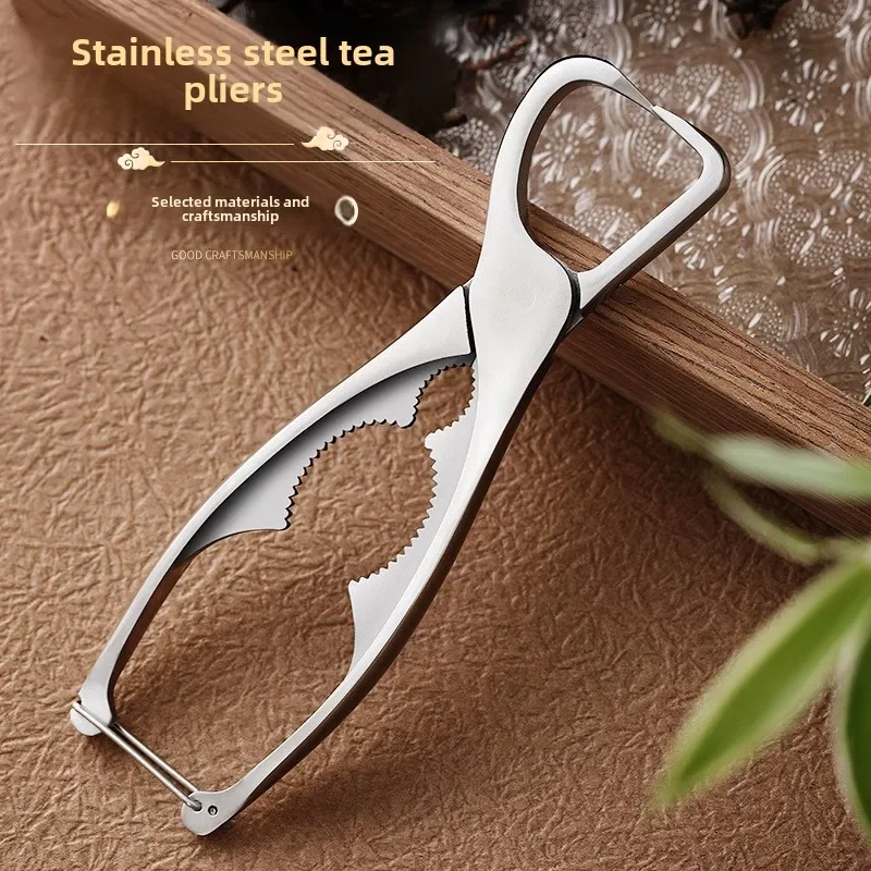 304 stainless steel tea pliers spring tea opener knife handmade brick cake pry knife set accessories