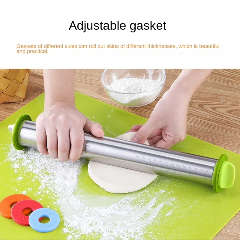 Rolling Pin Adjustable Food Grade Stainless Steel For Baking