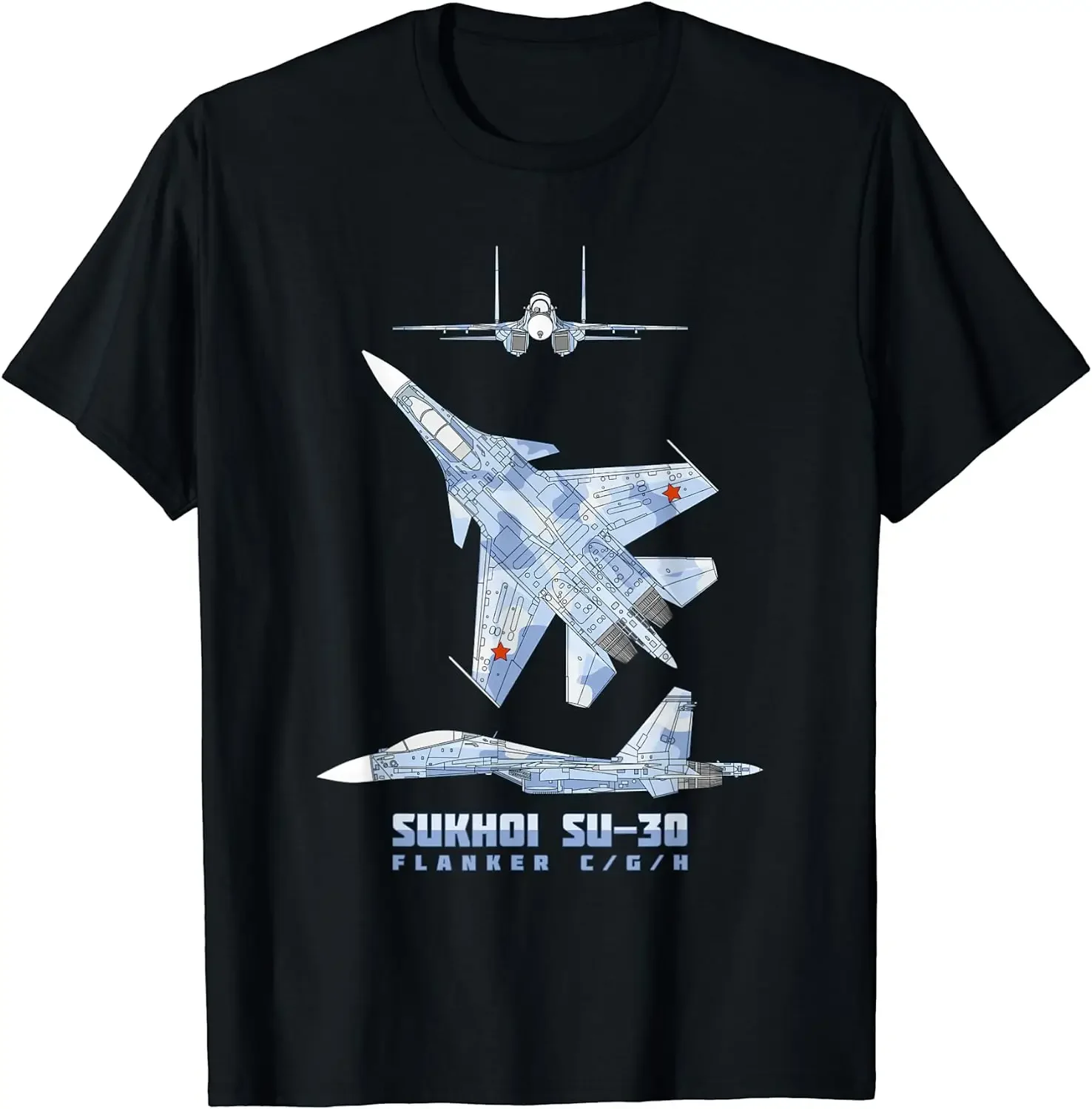 

Russian Jet Su-30 Flanker-C Schematic Diagram Men T-Shirt Short Sleeve Casual Cotton O-Neck Summer T Shirts