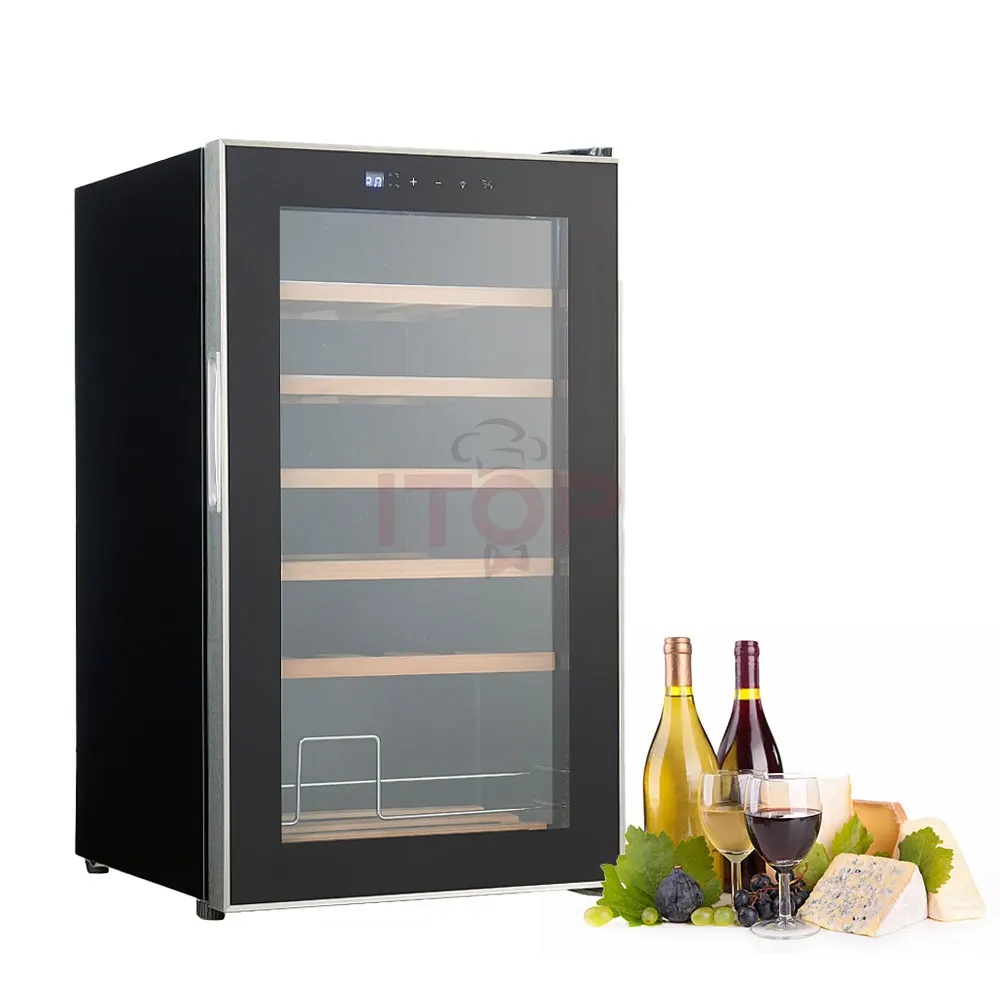 

Home Red Wine Refrigerator Dual Zone Wine Fridge Built In 70L Wire Walled Wine Chiller Cooler
