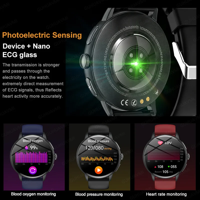 Nuovo Smartwatch 2026 con Diagnosi AI Accurata, Misurazione di Grasso Corporeo, Acido Urico, Pressione Sanguigna, ECG, Schermo AMOLED HD, Chiamate, Funzioni Sportive e Salute per Uomini e Donne - immagine 4