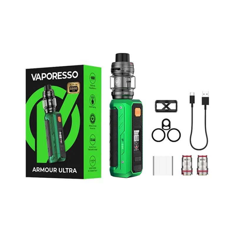 Original Vaporesso Armour Ultra Kit 100W Box MOD Vape 5500mAh Battery with 6ML iTank T GTi Dual Mesh Coil Electronic Cigarette replacement