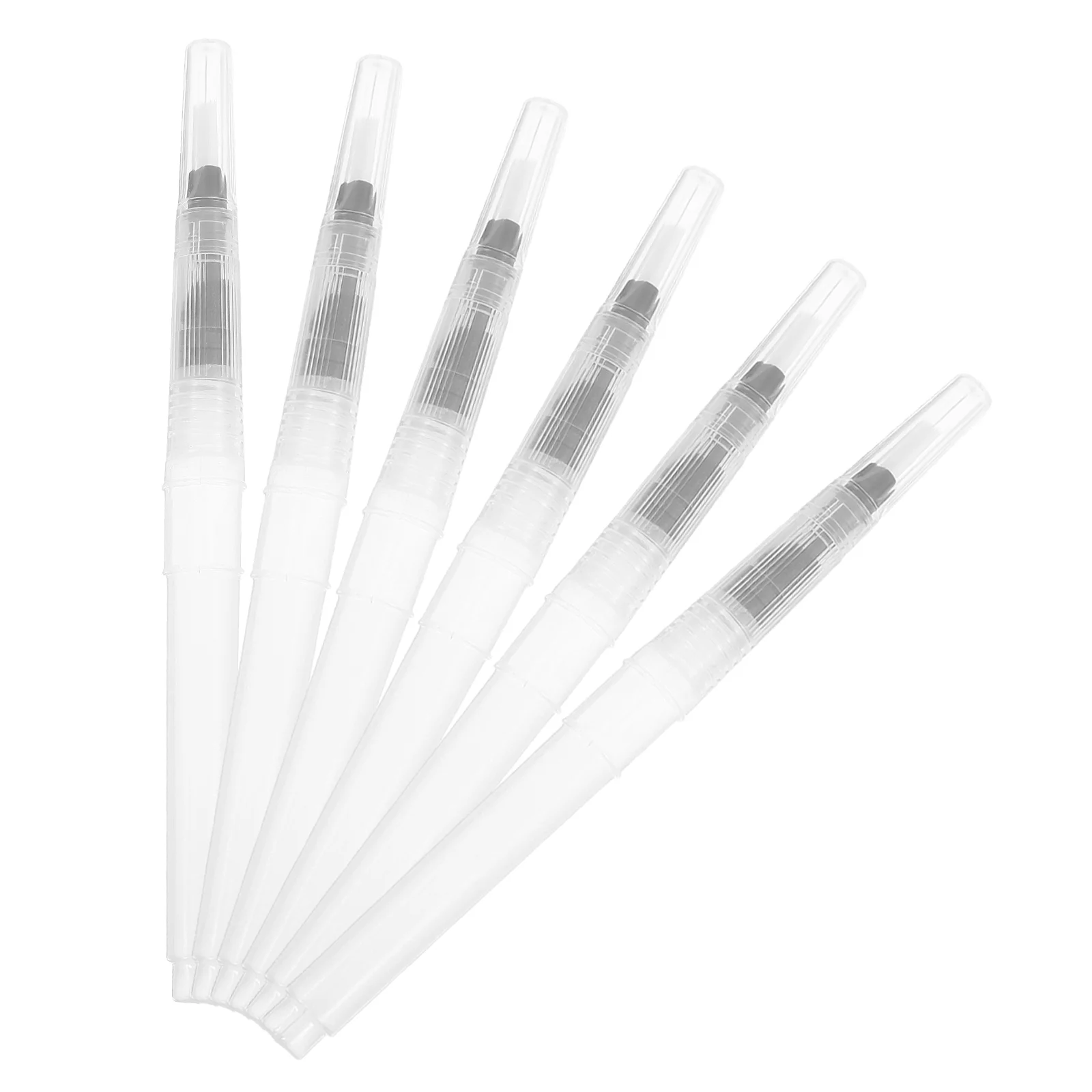 6 Pcs Refillable Watercolor Painting Pens Transparent Body Drawing Tools Paper Envelopes Reusable Supplies Watercolor Brush