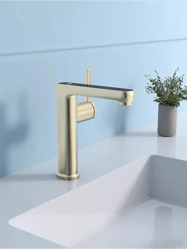 Description Picture 6 of itemBathroom Basin Faucet Single Lever Cold And Hot Digital Display Water Mixer Sink White Deck Mounted  Black Tap
