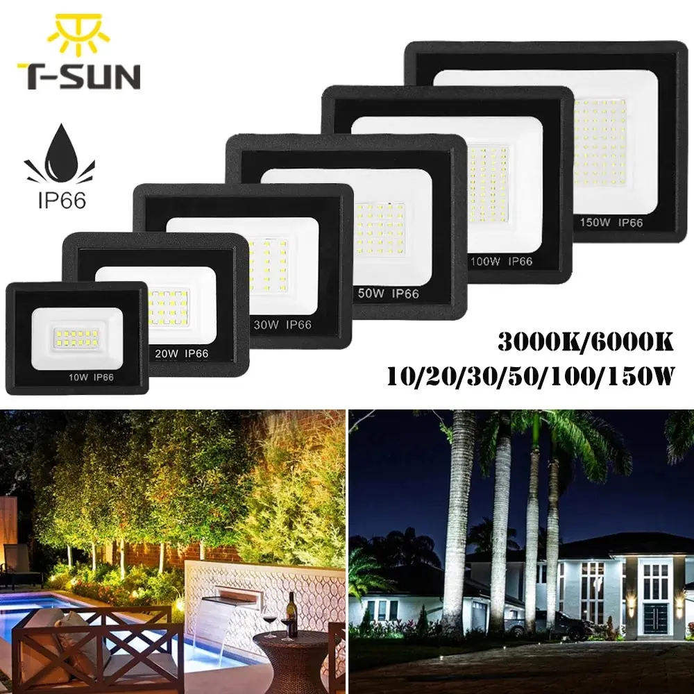 

Ultra-thin 10W/20W/30W/50W/100W/150W LED Flood Light Floodlight Spotlight IP66 Waterproof Outdoor Garden Lamp 3000K And 6000K