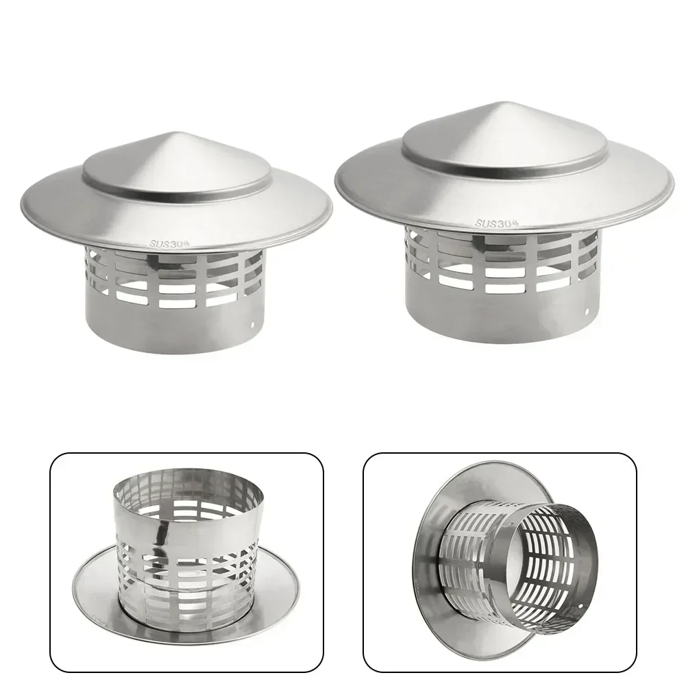75/110/160/200mm Stainles Steel Chimney Cap For Exterior Wall Roof Pipe Exhaust Vent Chimney Exhaust Hood Air Outlet Cap